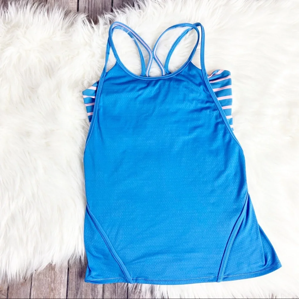 Ivivva Bundle Of 2 Athletic Tank Tops Girl Blue Pink Size 12